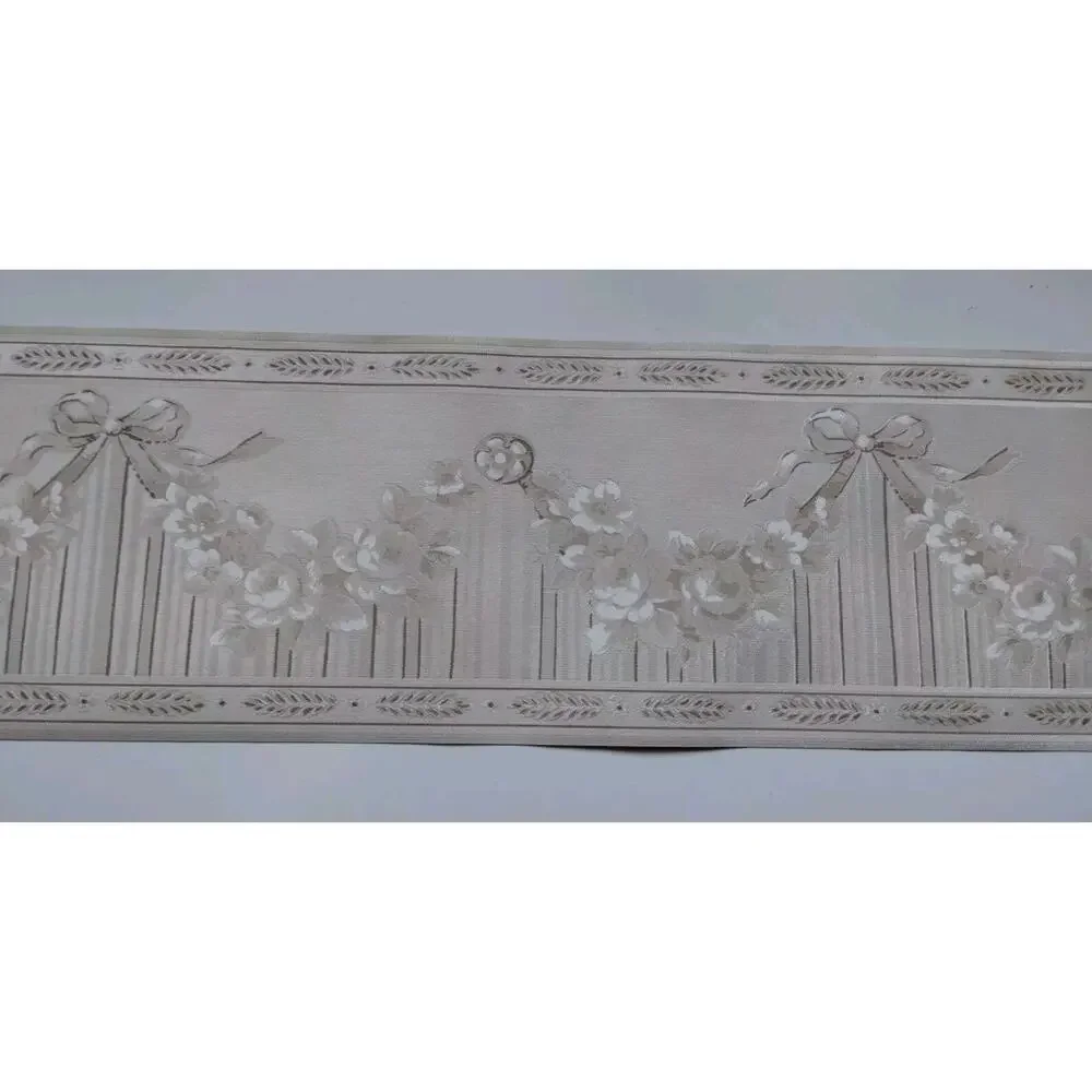 Pre-pasted Decorative Wall Border - Floral Swag with Bow - Italy - 5.5 yds